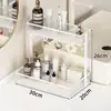 Prateleira de armazenamento para banheiro, organizador de cosméticos para pia de banheiro, prateleira de exibição de camada dupla para bancada de toucador