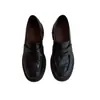 Mocassins femininos de couro macio, nova coleção outono 2026, sapatos de salto grosso, estilo britânico, sapatos slip-on de sola grossa, adequados para uniformes JK, sapatos pequenos de couro