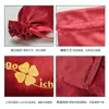 Bolsa de veludo vermelho com cordão para joias, pequena sacola festiva para embalagem de presente, bolsa para guardar pequenos itens