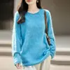 Nuevo Suéter de Lana Cachemir para Otoño/Invierno 2026 con Borde Enrollado Cuello Redondo Tejido, Suéter de Lana Cepillada con Lentejuelas de Manga Larga