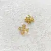 Cobre Chapado en Oro de 18 Quilates Color que Conserva Corazón de Durazno Conector Cruzado Joyería Hecha a Mano DIY Pulsera Collar Broche