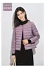 2026 nueva chaqueta ligera de plumón forro interior mujer corta cuello redondo acanalada ligera invierno moda chaqueta interior