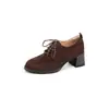 Zapatos de Piel de Vaca Suave Suela Gruesa Zapatos Individuales 2026 Primavera y Otoño Nuevos Zapatos de Piel con Cordones Estilo Británico Zapatos Planos de Cuero Versátiles Negros de Tacón Bajo