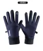 Guantes de Invierno de Cuero para Hombre para Montar con Forro Polar Engrosado Cálido a Prueba de Viento Impermeable Pantalla Táctil Guantes de Invierno para Motociclismo
