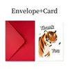Set de Nuevas Tarjetas de Agradecimiento Transfronterizas Animales Africanos Creativos Tarjeta con Mensaje de Texto Escrito a Mano Plegable con Sobre