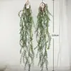 Planta de parede com folhas de samambaia artificial para dinheiro, arranjo de cena de parede, folhas de samambaia penduradas, folha de Milão artificial para pendurar na parede