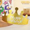 Sombrero de Cumpleaños Plegable Corona Sombrero 2025 Nuevo Sombrero de Fiesta para Niños, Adultos y Bebés Adorno para la Cabeza de Primer Cumpleaños
