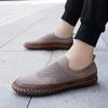 Sapatos Masculinos Populares Transfronteiriços Verão e Outono Novos Sapatos de Malha Respirável Masculinos Vazados Tecidos Solado Macio Sapatos para Dirigir Sapatos Casuais