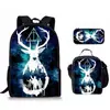 Set de Tres Piezas Mochila Mágica Harry Potter, Mochila, Lonchera, Estuche, Gran Capacidad, Buena Organización, Mochila Escolar Ligera con Protección para la Columna