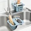 Cesta de drenaje para fregadero de cocina, multifuncional, doble, de plástico, para colgar directamente de fábrica
