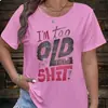 Camiseta Casual de Algodón Puro 180g para Mujer Cuello Redondo Manga Corta Algodón Estampado Europeo y Americano Sudeste Asiático
