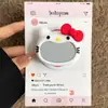Espelho de Silicone Desenho Gatinho Gato com Suporte Magnético Compatível com Magsafe, Forte Adsorção, Airbag Retrátil para Mesa