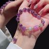 Pulsera de Cristal para el Cabello de Nuevo Color con Colgante de Ábaco de la Suerte para Mujer Cristal Amarillo para el Cabello Amatista Cristal de Fresa Joyería Elegante de Moda de Lujo Ligero