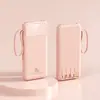 Presentes Transfronteiriços Atacado com Cabo de Carregamento de Quatro Fios Embutido, Power Bank de Grande Capacidade de 20.000 Mah, Logotipo Personalizado