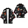 Directo de fábrica capa con tótem de dragón estilo chino marea nacional personalidad cárdigan de punto con plumas capa kimono túnica de siete mangas hombre
