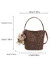 Bolso de Mano Estilo Coreano de Nicho con Estampado de Leopardo, Bolso Cubo para Mujer, Nuevo Modelo Primavera 2026, Bolso de Hombro Cruzado Elegante de Alta Calidad