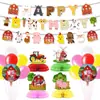 Decoración Fiesta de Granja Cumpleaños Infantil Animales de Rancho Vaca Cerdo Oveja Banderín Globo Panal Adornos traje Mayoreo