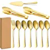 Juego de cucharas para servir Amazon, cucharas dosificadoras de acero inoxidable, pinzas para alimentos, utensilios para comedor público, cucharas y tenedores para servir de hotel