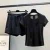 Traje deportivo casual para mujer para verano, ropa ligera de yoga y fitness, adecuado para entrenamiento al aire libre, trote matutino, ropa de bádminton de secado rápido