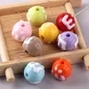 Moda aceite gota pintado a mano letra M frijol graffiti 16MM agujero recto cuentas redondas pulsera de cuentas DIY accesorios para cadena de teléfono móvil