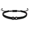 Pulsera trenzada con 26 letras en forma de corazón blanco y negro, estilo nuevo europeo y americano, pulsera simple y versátil estilo Ins para parejas enamoradas