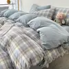 Juego de Ropa de Cama para Dormitorio de Tres Piezas Sábana Individual Funda de Edredón Lavable a Máquina Estudiante Universitario Funda de Edredón de Algodón Lavado al Agua Juego de Cuatro Piezas No es Algodón Puro