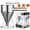 Embudo de Acero Inoxidable para Takoyaki Multicalibre Dispensador de Masa Herramienta de Repostería Dispensador