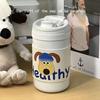 Vaso Doble para Beber para Niñas, Vaso Termo de Acero Inoxidable, Gran Capacidad, Alta Apariencia, Lindo Vaso Termo Portátil con Popote para Hombres