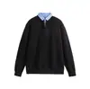 Northern Limit Marca Americana de Moda Masculina Outono/Inverno 2025 Novo Suéter Falso de Duas Peças Masculino Malha Patchwork com Gola