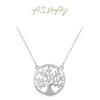 Colar Árvore de Sophora em Prata de Lei S925 Feminino Europeu e Americano Luxo Folhas Pingente de Diamante Corrente de Pescoço Versátil Corrente de Clavícula de Alta Qualidade