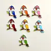 Múltiples Tipos de Botones de Pájaro de Dibujos Animados de Madera, Accesorios de Ropa DIY Pintados a Mano, 50 Piezas por Paquete, Listos para un Ambiente Festivo