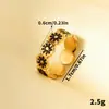 Anillo de Acero Inoxidable 304 Estilo Francés Vintage Margarita Goteo de Aceite Anillo de Diseño de Nicho para Mujer Joyería en stock
