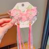 Acessório de cabeça super fada Hanfu infantil, grampo de cabelo estilo antigo, grampo de cabelo estilo chinês para menina, acessório de cabeça com fita que balança em passos para fantasia antiga de menina, flor