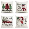 Fronha de almofada de Natal xadrez estilo americano, capa de almofada quadrada xadrez de flanela curta com floco de neve, capa de almofada para quarto