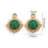 Colar e Brincos Cruzados Nova Aço Inoxidável Pedra Natural Pingente Turquesa Banhado a Ouro 18K Sol Francês Acessórios DIY