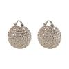 Aretes Esféricos Tejidos Metálicos Versátiles de Moda Europeos y Americanos Estilo Ins Aretes de Tuerca Moda Exquisitos Aretes de Hebilla para Mujer