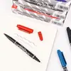 Marcador pequeño de doble punta 120 negro resistente al agua secado rápido color fineliner estudiante cuenta manual dibujo delineador al por mayor