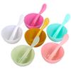 Bol para Mascarilla Facial Herramienta DIY para Spa Bol de Plástico Mediano Palillo Mezclador de Maquillaje Cuchara Aplicadora Rascador Flexible Duradero