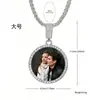 Collar Personalizado de Hip-Hop Europeo y Americano Transfronterizo Fila Única Zirconia Redonda Completa de Diamante Colgante de Marco de Foto de Moda para Hombre