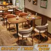 Juego de Mesa y Sillas para Cafetería y Tienda de Té con Leche, Casa de Té, Restaurante Occidental, Bar, Mesas y Sillas de Mimbre y Madera Maciza, Uso Comercial, Lujo Ligero, Moderno