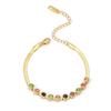 Collar de cadena de clavícula de estilo frío de 18 quilates con diseño de nicho femenino, pulsera de pareja con circonitas y diamantes de imitación de sentido avanzado.