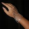 Venta Caliente AliExpress Pulsera Malla Pedrería Hueca Mujeres Fiesta Baile Super Flash Cristal Mano Cadena Garra Cadena Venta al por Mayor