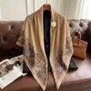 Nuevo Pañuelo de Seda para Primavera y Verano, Estilo Delgado, Bufanda Cuadrada Grande de 130 cm, Pañuelo Decorativo Estampado de Alta Gama, Chal Versátil