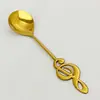 Colher de Notas de Aço Inoxidável 304, Colher para Comer de Casa e Restaurante, Colher de Sopa, Colher de Sobremesa de Aparência Elegante, Colher para Mexer Café