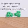 Fresco simples all-match lã tecida pendurado anel três-pétala flor brincos cocar DIY jóias acessórios material atacado