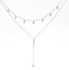 Popular Collar Nuevo Europeo y Americano con Colgante de Gota de Agua de Doble Capa Cadena Clavícula Temperamento Abanico Collar Brillante Moda Distintiva Mujer