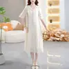 Estilo Nuevo Primavera y Otoño 2026 Temperamento Bestseller Vestido de Satén de Acetato de Manga Tres Cuartos para Mujer Madre Moda Casual Falda de Temperamento