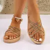 Pantuflas de exterior para mujer estilo hada, nuevo modelo de moda verano 2026, sandalias planas tipo chancla versátiles para el hogar y el interior