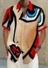 Camisa Hawaiana Estampada con Degradado de Color Primavera y Verano para Hombre Vacaciones Playa Comercio Transfronterizo Fabricante Camisa de Manga Corta de Verano