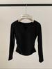 Confortável Top com Decote V que Afina a Cintura com Bojos, Tecido Escovado, Camada Base Slimming e Quente para Mulheres, Estilo Coreano, Corte Justo